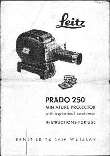 Leica Prado 250 manual. Camera Instructions.